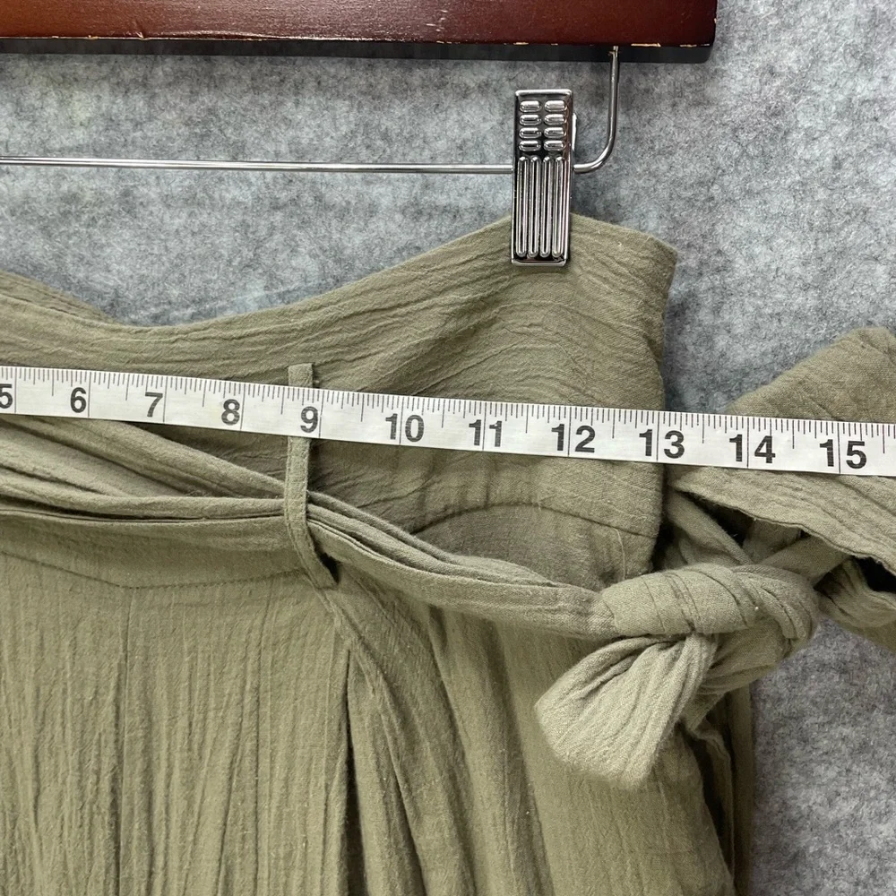 Sugar Lips Jaelyn High Waist Wide Leg Cropped Pants size Small Olive Green - Picture 5 of 12
